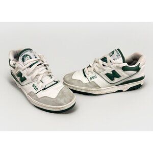 New Balance 550 Mens 9.5 White Green BB550STA Basketball Shoe Casual Sneakers